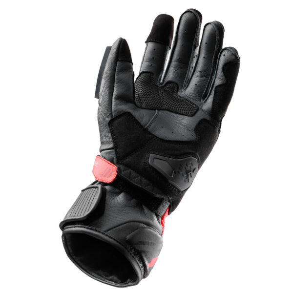 Rękawice skórzane REBELHORN VIPER BLACK/GREY/FLUO RED - obrazek 2