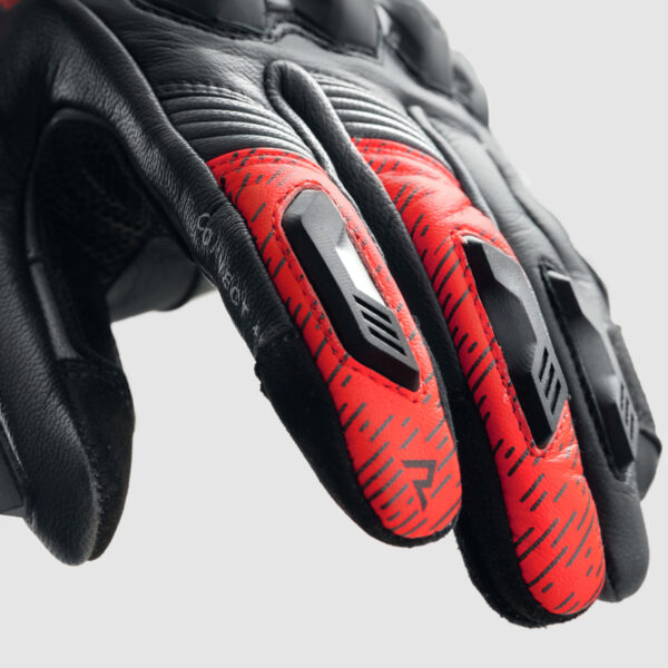 Rękawice skórzane REBELHORN VIPER BLACK/GREY/FLUO RED - obrazek 5