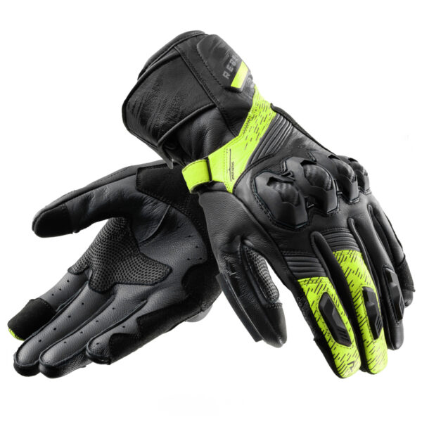 Rękawice skórzane REBELHORN VIPER BLACK/GREY/FLUO YELLOW