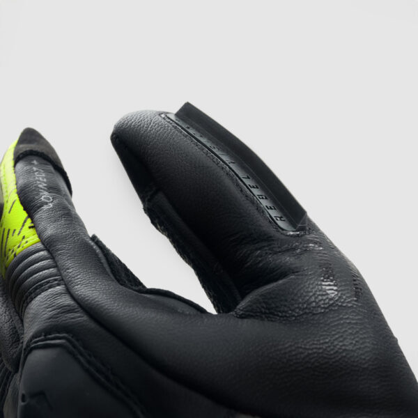 Rękawice skórzane REBELHORN VIPER BLACK/GREY/FLUO YELLOW - obrazek 9