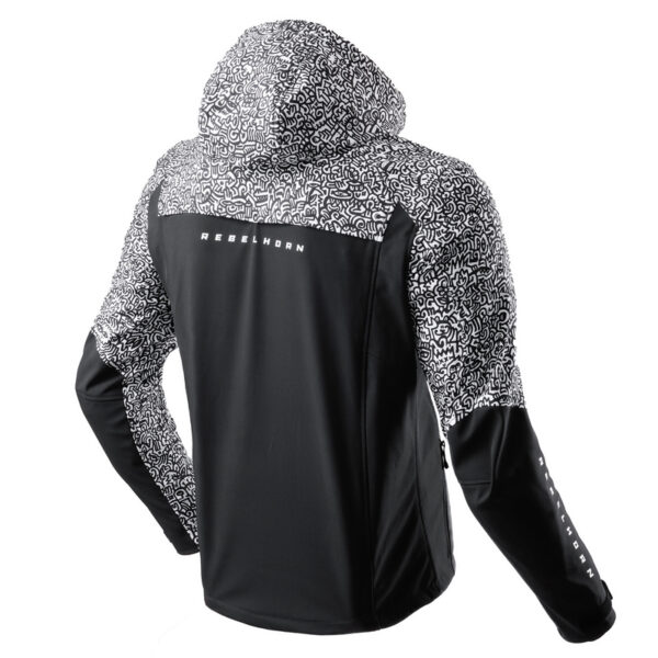 Kurtka tekstylna REBELHORN SLASH NORIAKI BLACK/WHITE SOFTSHELL - obrazek 2