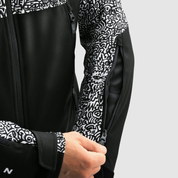 Kurtka tekstylna REBELHORN SLASH NORIAKI BLACK/WHITE SOFTSHELL - obrazek 5