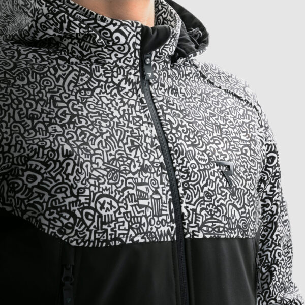 Kurtka tekstylna REBELHORN SLASH NORIAKI BLACK/WHITE SOFTSHELL - obrazek 10