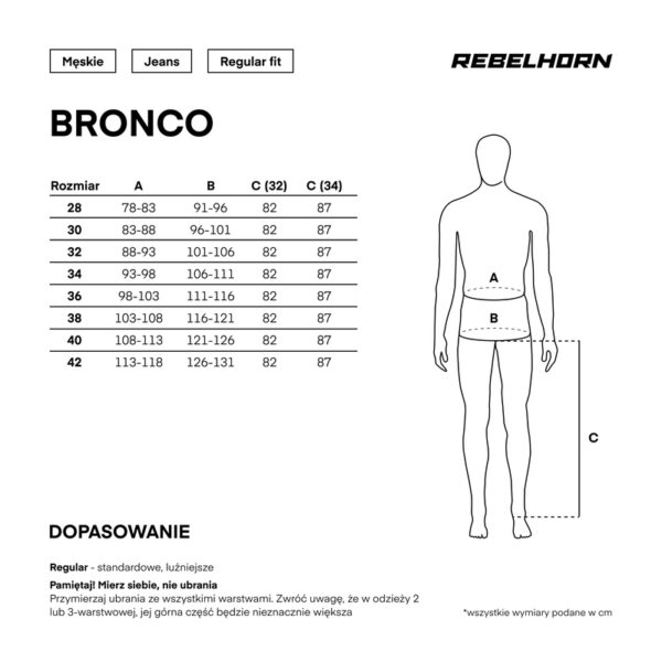 Spodnie jeans REBELHORN BRONCO MONOLAYER WASHED BLUE - obrazek 11