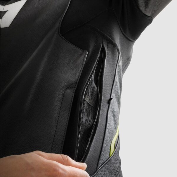 Kurtka skórzana REBELHORN VELOCE BLACK/GREY/FLUO YELLOW - obrazek 5