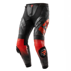 Spodnie skórzane REBELHORN INFERNO BLACK/FLUO RED