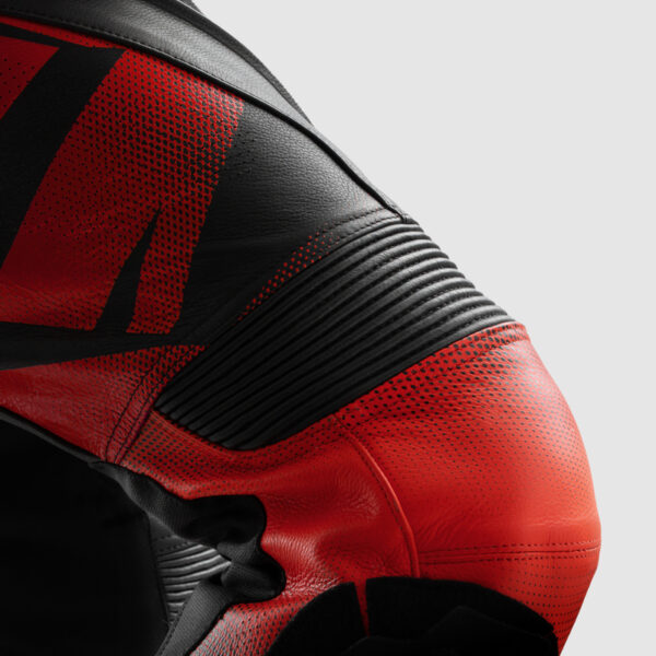 Spodnie skórzane REBELHORN INFERNO BLACK/FLUO RED - obrazek 7