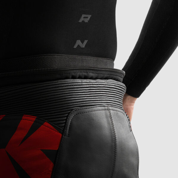 Spodnie skórzane REBELHORN INFERNO BLACK/FLUO RED - obrazek 8