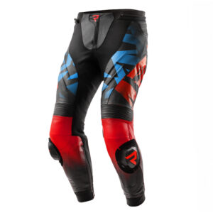 Spodnie skórzane REBELHORN INFERNO BLACK/BLUE/WHITE/RED