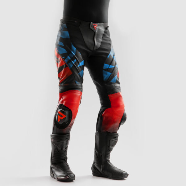 Spodnie skórzane REBELHORN INFERNO BLACK/BLUE/WHITE/RED - obrazek 4