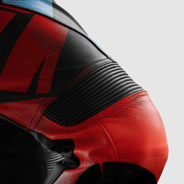 Spodnie skórzane REBELHORN INFERNO BLACK/BLUE/WHITE/RED - obrazek 6