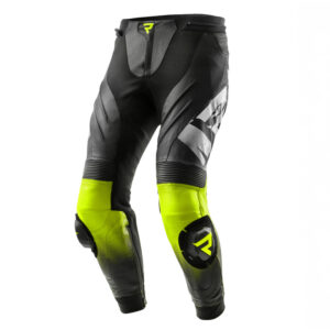 Spodnie skórzane REBELHORN INFERNO BLACK/WHITE/FLUO YELLOW