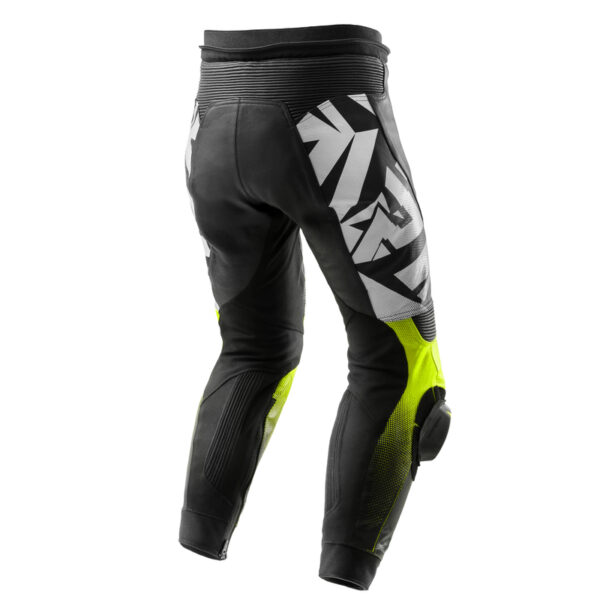 Spodnie skórzane REBELHORN INFERNO BLACK/WHITE/FLUO YELLOW - obrazek 2