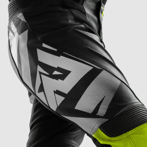 Spodnie skórzane REBELHORN INFERNO BLACK/WHITE/FLUO YELLOW - obrazek 6