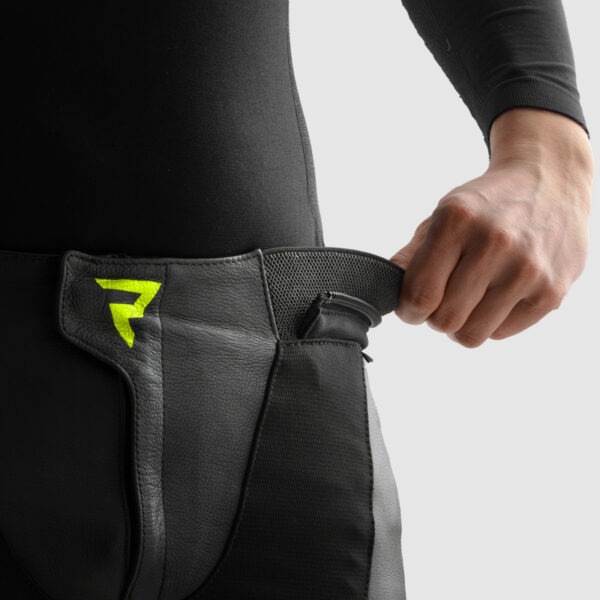 Spodnie skórzane REBELHORN INFERNO BLACK/WHITE/FLUO YELLOW - obrazek 11