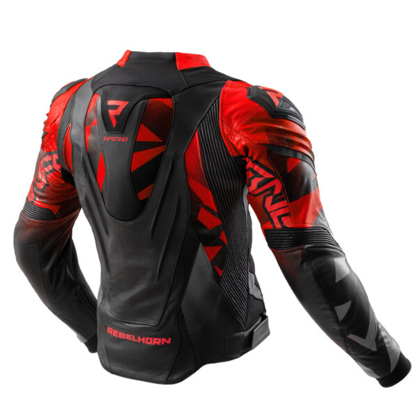 Kurtka skórzana REBELHORN INFERNO BLACK/FLUO RED - obrazek 2