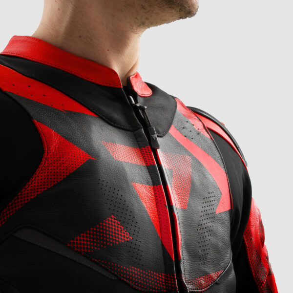 Kurtka skórzana REBELHORN INFERNO BLACK/FLUO RED - obrazek 6