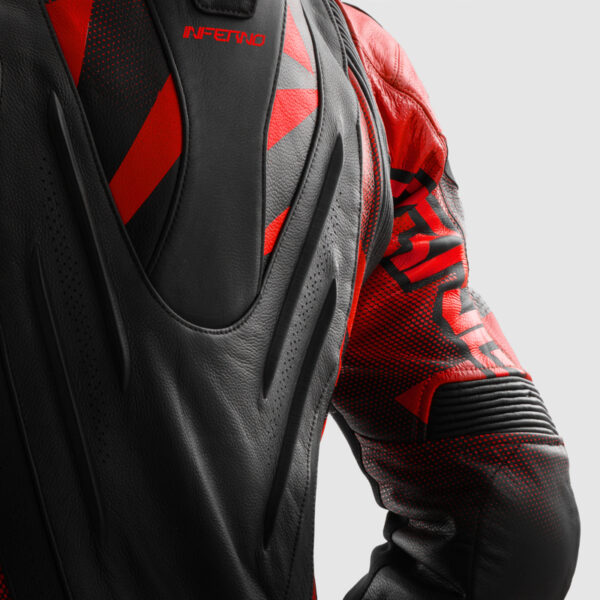 Kurtka skórzana REBELHORN INFERNO BLACK/FLUO RED - obrazek 7