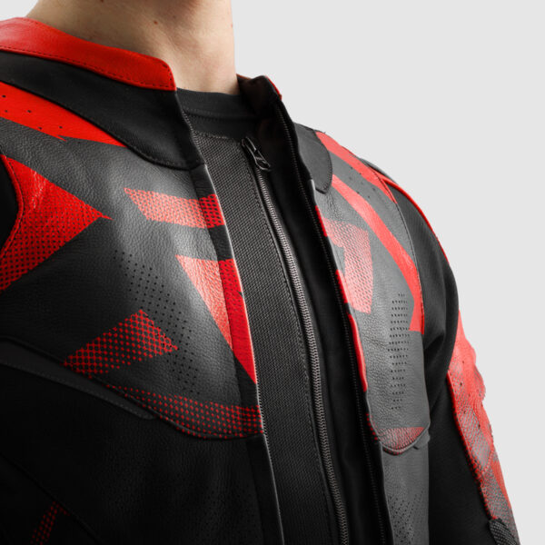 Kurtka skórzana REBELHORN INFERNO BLACK/FLUO RED - obrazek 8