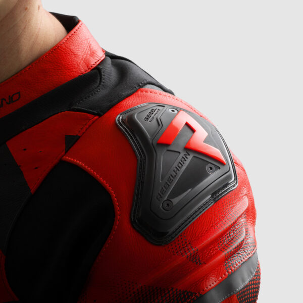 Kurtka skórzana REBELHORN INFERNO BLACK/FLUO RED - obrazek 13