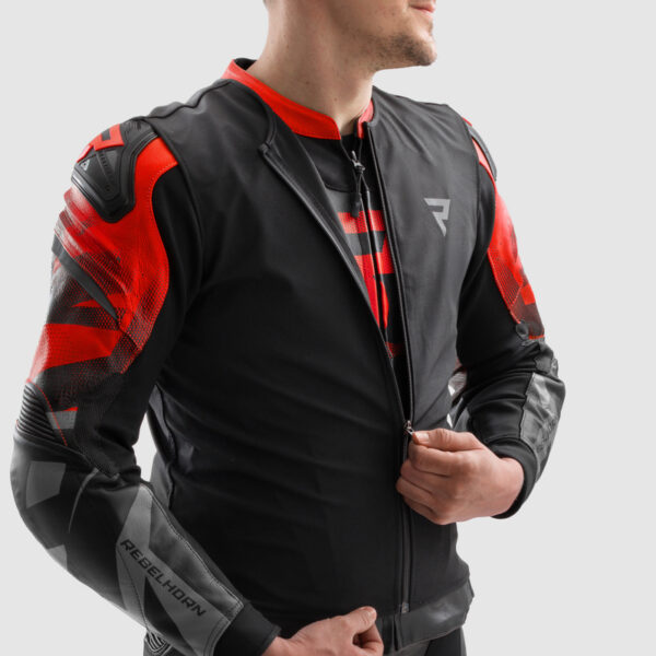 Kurtka skórzana REBELHORN INFERNO BLACK/FLUO RED - obrazek 17