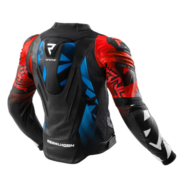 Kurtka skórzana REBELHORN INFERNO BLACK/BLUE/WHITE/RED - obrazek 2