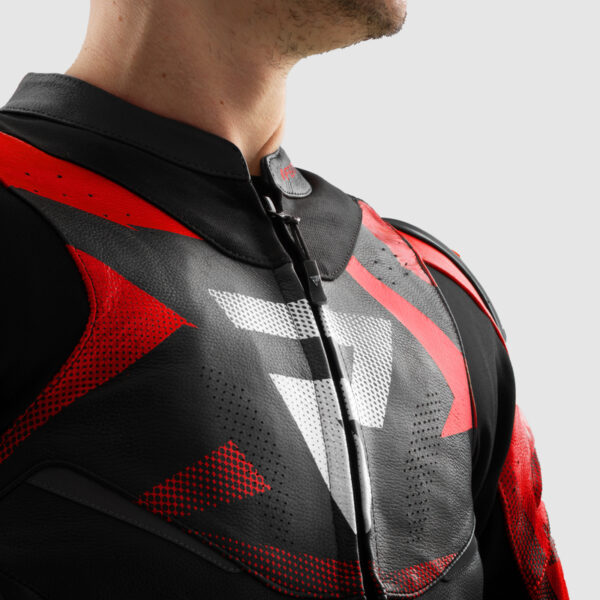 Kurtka skórzana REBELHORN INFERNO BLACK/BLUE/WHITE/RED - obrazek 5