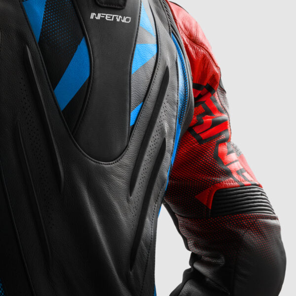Kurtka skórzana REBELHORN INFERNO BLACK/BLUE/WHITE/RED - obrazek 7