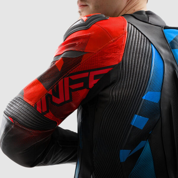 Kurtka skórzana REBELHORN INFERNO BLACK/BLUE/WHITE/RED - obrazek 11