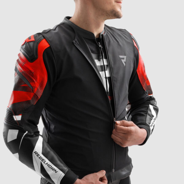 Kurtka skórzana REBELHORN INFERNO BLACK/BLUE/WHITE/RED - obrazek 17