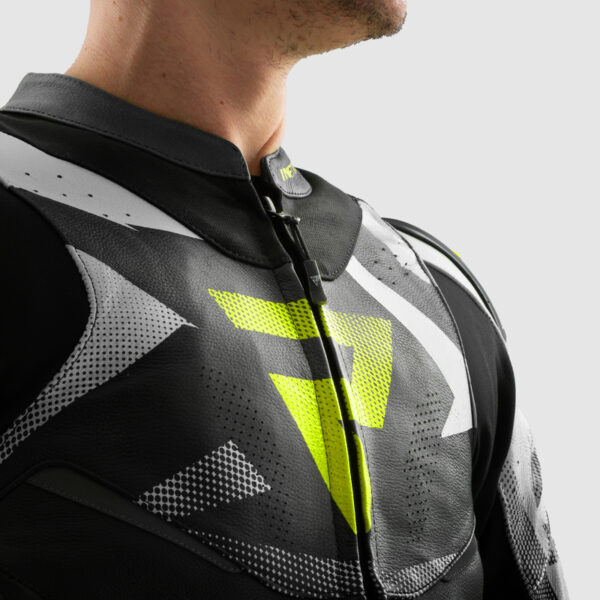 Kurtka skórzana REBELHORN INFERNO BLACK/WHITE/FLUO YELLOW - obrazek 6