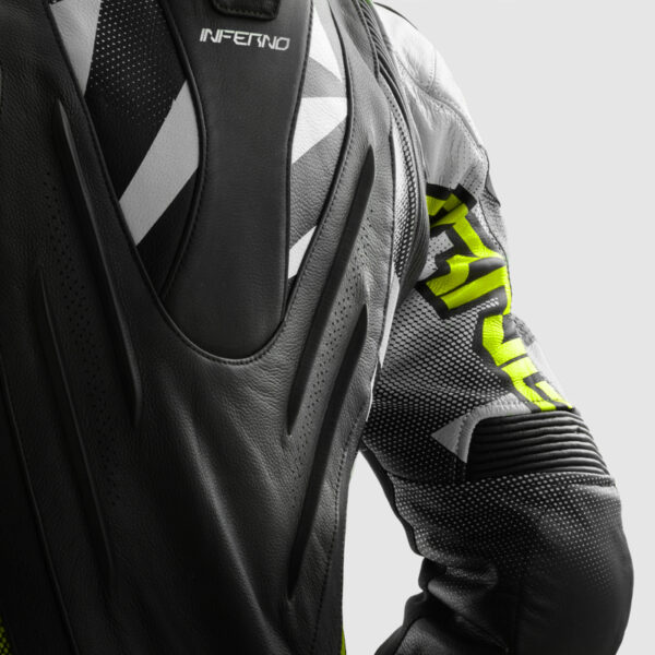 Kurtka skórzana REBELHORN INFERNO BLACK/WHITE/FLUO YELLOW - obrazek 7