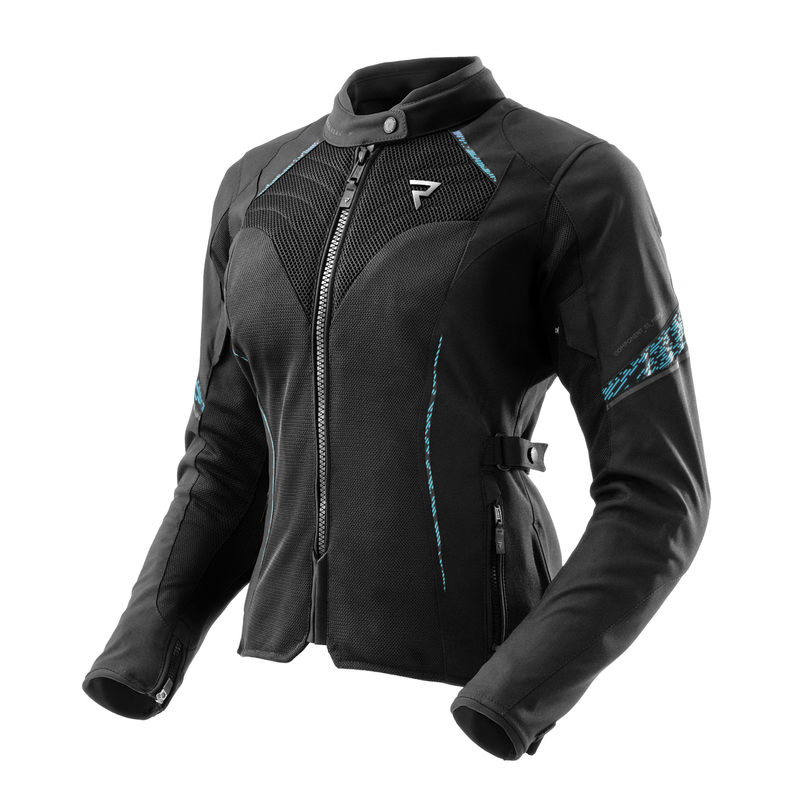Kurtka tekstylna REBELHORN JAX LADY BLACK/BLUE LAGOON