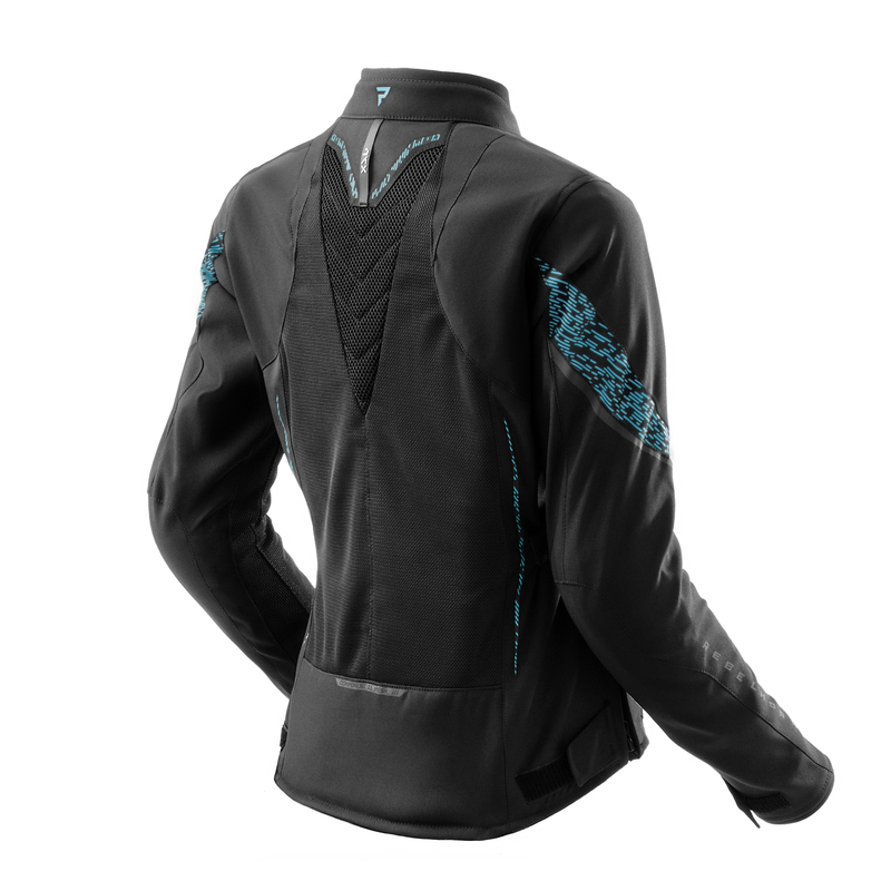 Kurtka tekstylna REBELHORN JAX LADY BLACK/BLUE LAGOON - obrazek 2
