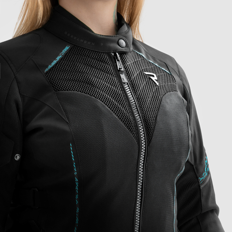 Kurtka tekstylna REBELHORN JAX LADY BLACK/BLUE LAGOON - obrazek 4