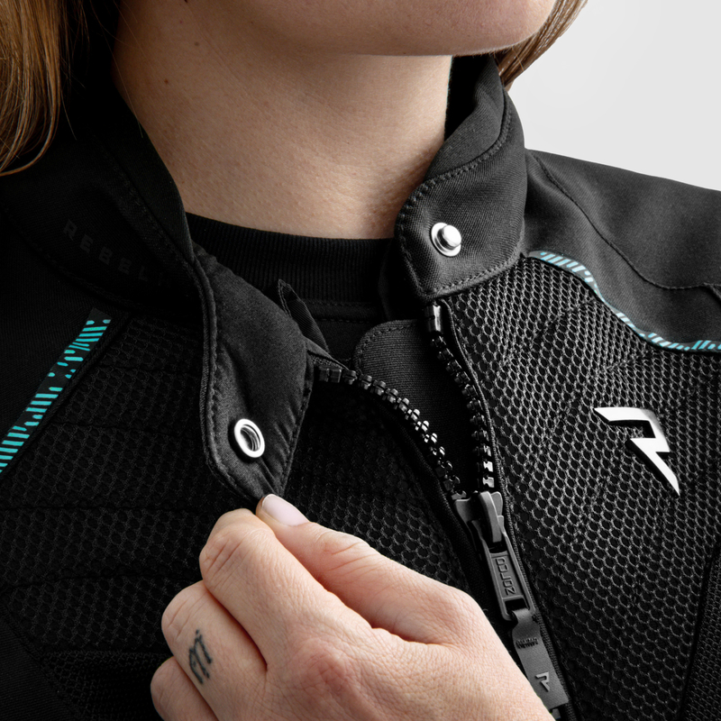 Kurtka tekstylna REBELHORN JAX LADY BLACK/BLUE LAGOON - obrazek 11