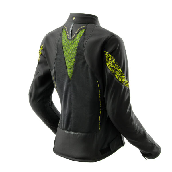 Kurtka tekstylna REBELHORN JAX LADY BLACK/FLUO YELLOW - obrazek 2