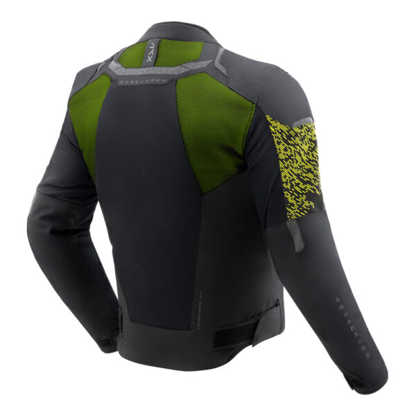 Kurtka tekstylna REBELHORN JAX BLACK/FLUO YELLOW - obrazek 2