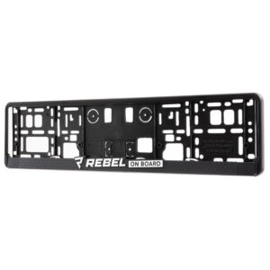 Ramki na rejestrację samochodową REBELHORN REBEL ON BOARD BLACK 2 SZT