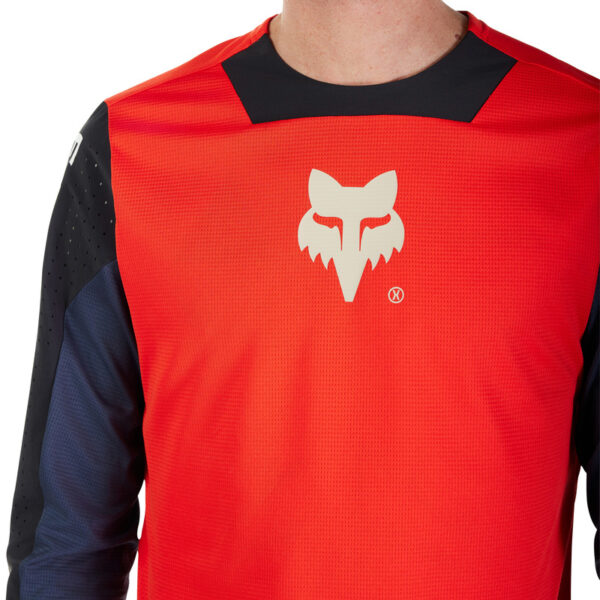 Koszulka rowerowa z długim rękawem FOX DEFEND ELEVATED FLUO RED - obrazek 4