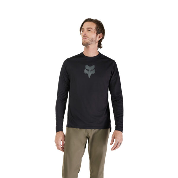 Koszulka rowerowa z długim rękawem FOX RANGER HEAD BLACK - obrazek 3