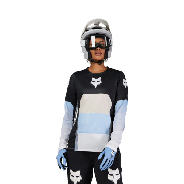 Koszulka rowerowa z długim rękawem FOX LADY RANGER GRID BLACK - obrazek 3
