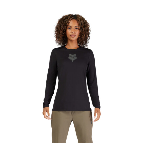 Koszulka rowerowa z długim rękawem FOX LADY RANGER HEAD BLACK - obrazek 3