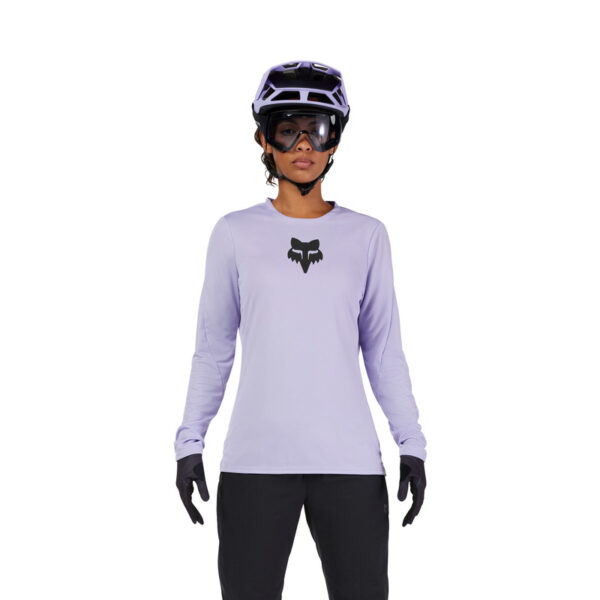 Koszulka rowerowa z długim rękawem FOX LADY RANGER HEAD LILAC - obrazek 3
