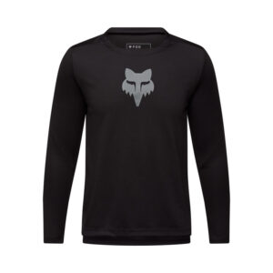 Koszulka rowerowa z długim rękawem FOX JUNIOR RANGER HEAD BLACK