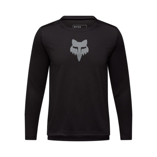 Koszulka rowerowa z długim rękawem FOX JUNIOR RANGER HEAD BLACK