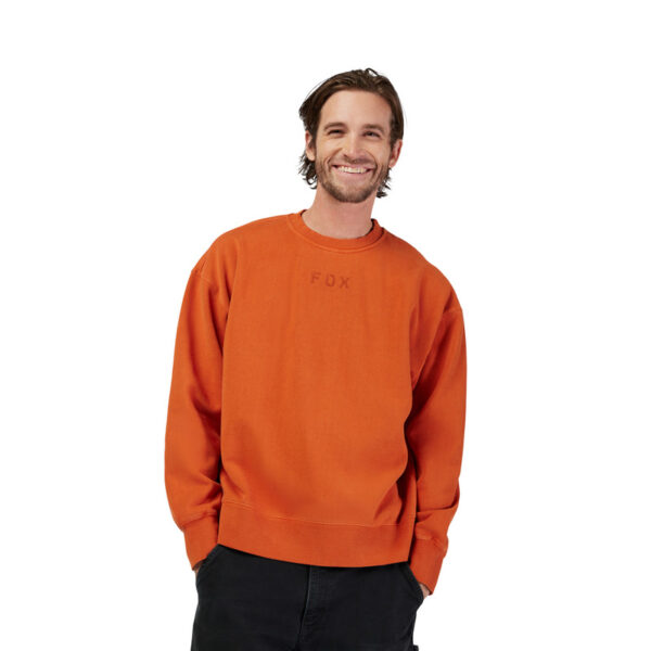 Bluza FOX WORDMARK OVERSIZED FLEECE CREW COGNAC - obrazek 3
