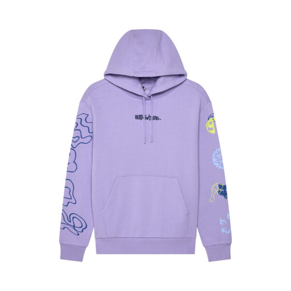 Bluza z kapturem FOX LADY HELLO FUTURE FLEECE PO LILAC