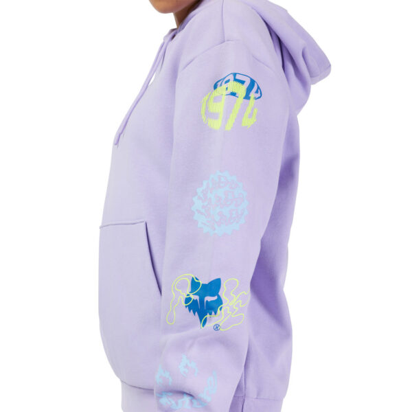 Bluza z kapturem FOX LADY HELLO FUTURE FLEECE PO LILAC - obrazek 6