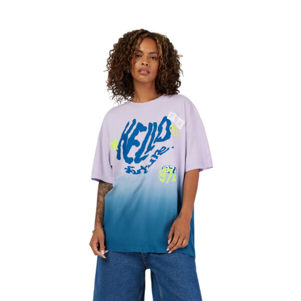 T-shirt FOX LADY HELLO FUTURE OVERSIZED LILAC - obrazek 3